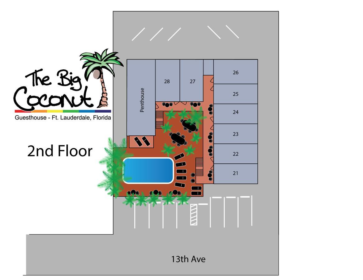 The Big Coconut Guesthouse - Gay Men'S Resort Fort Lauderdale Exterior foto